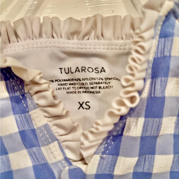 Tularosa Lakin one piece gingham periwinkle blue - oversized XS, revolve - Picture 3 of 4